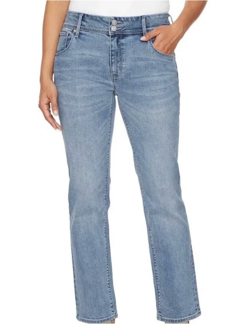 Hudson Jeans 12 Mid-Rise stretch denim Straight Leg